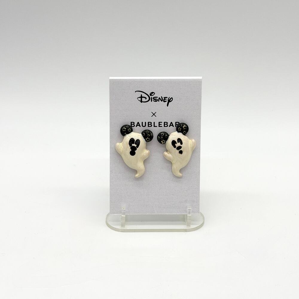 Baublebar X Disney Mickey Mouse Figural Ghost Statement Halloween Earrings NEW